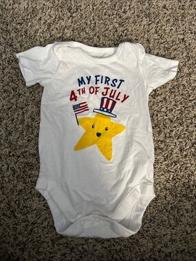The Children's Place White 4th of July Star Graphic One-Piece